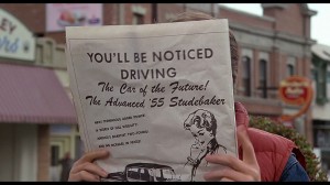 The paper as held by Michael J. Fox in "Back to the Future"